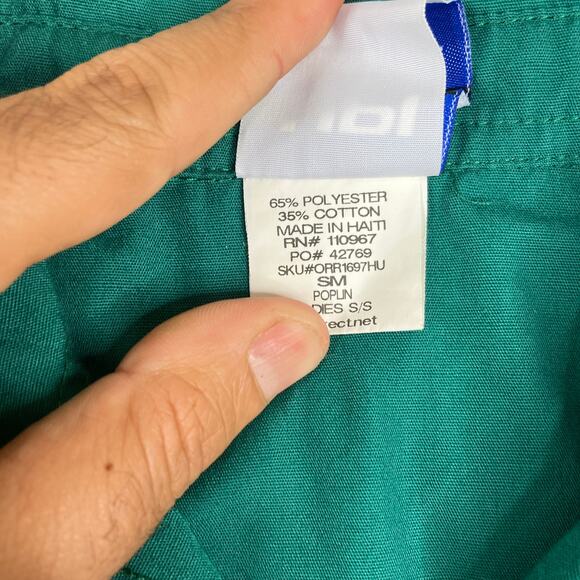 O'Reilly Auto Parts Shirt Womens Size S Green Short Sleeve Button Work Uniform - Picture 4 of 8